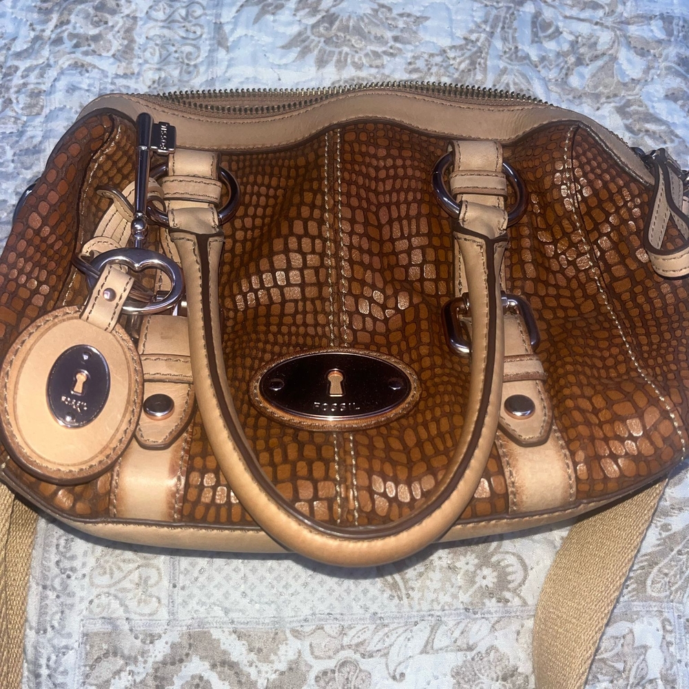 Fossil Brown Leather Satchel
